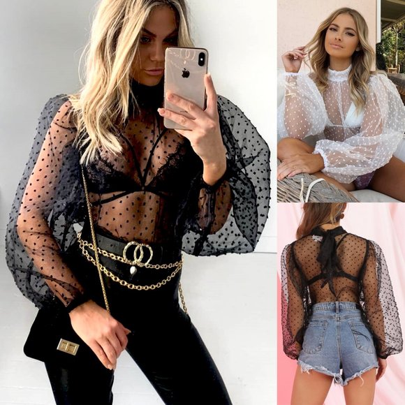 Jewelry - Sheer Mesh top only black avaiable